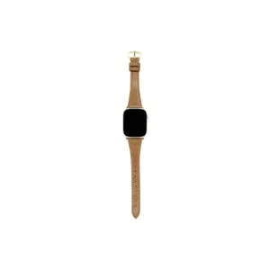 Correa de reloj de cuero marrón estilo estrecho pulsera de repuesto para Apple Watch