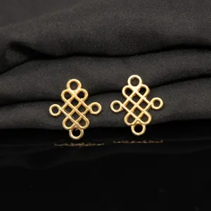 Gold Chinese knot alloy DIY jewelry connectors for hair accessories and fan decoration parts.