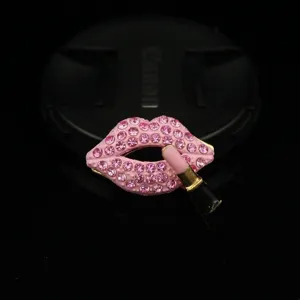 Rosa Strass Lippen Lippenstift DIY Zubehör dekorative Charms für Handytasche Schuhe