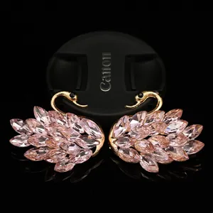 Ciondoli per scarpe cigno in cristallo rosa e accessori strass fai da te per custodia