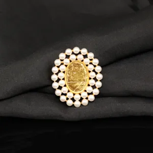 Pearl inlaid alloy oval accessory DIY bridal hair jewelry elegant craft component
