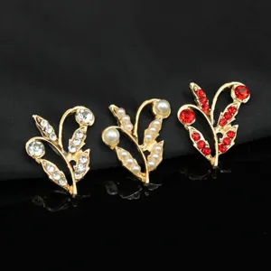 Alloy rhinestone pearl branch leaf DIY accessories for hair pins and decorative fans.