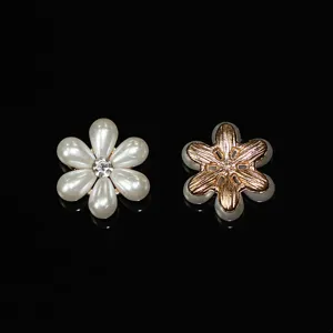 Pearl rhinestone flower diy accessory detail, exquisite handmade alloy hair ornaments components.