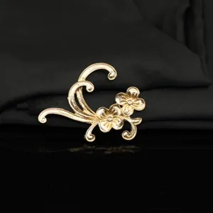 Gold alloy flower branch hair accessory DIY ancient style Hanfu hairpin crafting component