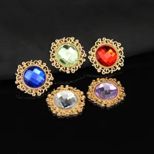 Korean style alloy rhinestone round button DIY decorative accessories for clothes shoes