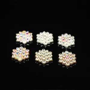 DIY strass fiocco di neve lega ciondoli bottoni per accessori capelli artigianato.