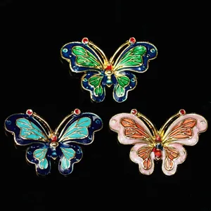 Enamel butterfly alloy jewelry accessories, vintage DIY hair stick and craft components.