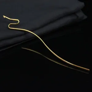 Gold metal snake hair stick antique style hair accessory for DIY craft decoration.