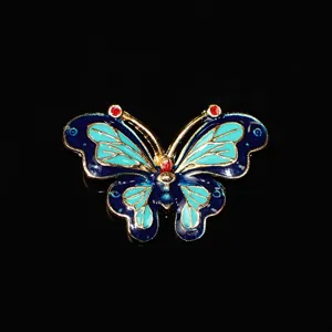 Close-up detail of the enamel butterfly hair accessory component, perfect for DIY ancient style.