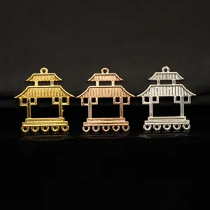 Antiker Stil Palast Pavillon Legierung DIY Schmuck Zubehör Haarnadel Quaste Anhänger Bastelmaterial