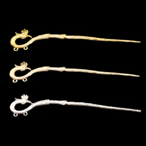 Vintage Alloy Phoenix Hair Stick Hair Accessories Elegant Metal Hair Fork Hairpin For Women Daily Decoration