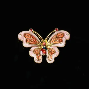 Exquisite butterfly metal enamel drop oil accessory for DIY hairpins and vintage jewelry crafting.