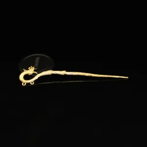Golden ancient style phoenix hairpin DIY metal accessory hair stick craft finding part