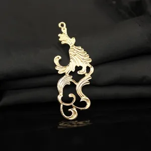 Gold alloy hollow ancient style cloud hairpin pendant DIY jewelry craft accessory material