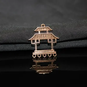 Metall palast anhänger antiker stil DIY haarschmuck vintage legierung tempel charm für basteln