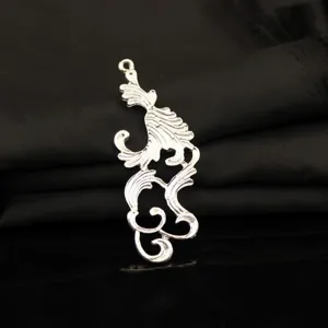 Silver alloy hollow ancient style pendant, perfect for DIY Hanfu hair accessories and fans.