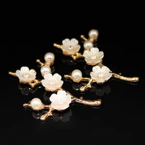 Exquisite alloy branch pearl plum flower DIY accessories for stunning bridal hairpieces.