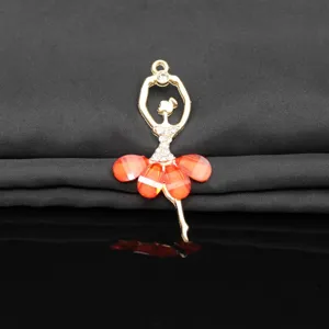 Alloy crystal ballet dancing girl pendant, exquisite DIY jewelry accessory for phone case.