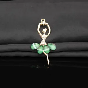Alloy Crystal Ballet Dancer Pendant DIY Jewelry Accessory Phone Case Rhinestone Decor