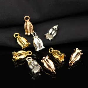 DIY Lily of the Valley Flower Bud Pendant Alloy Electroplated Gold Silver Jewelry Making Findings Accessories