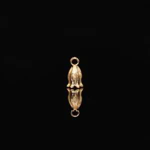 Gold metal lily of the valley flower bud pendant charm for DIY hair accessories jewelry.