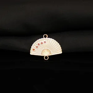 Chinese style alloy double hanging plum blossom oil drop fan pendant jewelry accessory