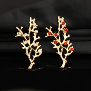 Gold alloy branch rhinestone DIY jewelry accessory hair ornament crafting material 1pc