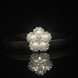 Pearl rhinestone flower button alloy DIY clothing accessory decorative charm crafting piece
