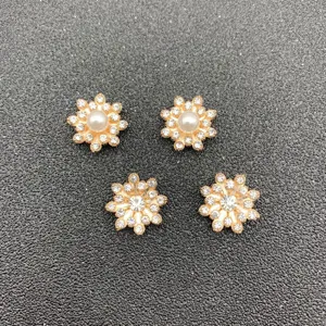 DIY rhinestone flower alloy accessories for handmade hair clips and custom phone cases details.
