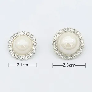 Vintage Metall Perle Kristall Knöpfe Set zum Mantel Nähen, 2.1cm und 2.3cm Größe