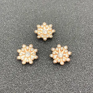 DIY rhinestone flower alloy accessories for handmade hair clips and phone case decoration.