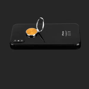 Ultra-thin phone ring holder with CD texture, 360-degree rotation stand for smartphone.