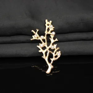 Gold alloy branch rhinestone DIY jewelry accessory detail view close up craft decoration supply