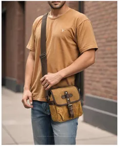 Vintage canvas camera bag crossbody messenger photography shoulder bag for dslr and instant camera