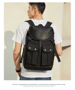 Retro men's laptop backpack vintage travel waterproof oxford business casual rucksack bag
