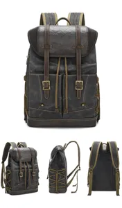 Vintage Canvas Backpack Multi-Pocket Travel Rucksack Casual Daypack for Men Bag New