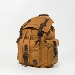 Vintage Men Canvas Backpack Casual Retro Rucksack Large Capacity Outdoor Travel Bag