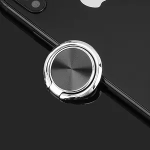 Ultra-thin CD texture metal phone ring holder bracket 360 degree rotating car mount stand