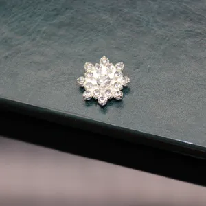 Close-up detail shot of a sparkling rhinestone flower alloy DIY accessory, perfect for phone cases.