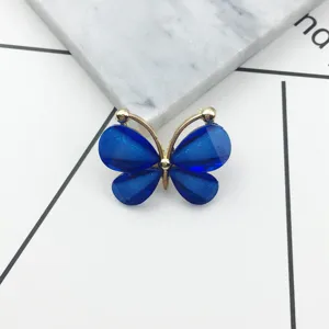 Blue crystal butterfly alloy DIY accessory for phone case and hair crafts decoration.