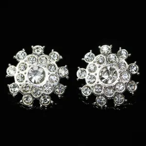 Squisiti Bottoni in Metallo e Strass con Gambo Cucito Bottoni Floreali in Cristallo per Cappotto Giacca Donna