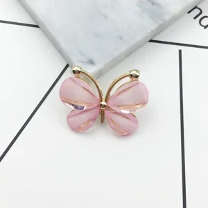 Alloy crystal butterfly phone case DIY accessory, pink rhinestone charm for hair crafts.