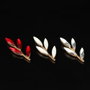 Rhinestone branch alloy DIY jewelry finding detail shot showing clear texture and sparkling stones.