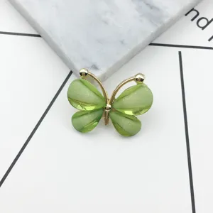 Green crystal butterfly alloy DIY accessory for phone case and hair decoration craft.