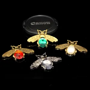 DIY crystal bee rhinestone alloy jewelry charms for phone case decoration crafts accessories