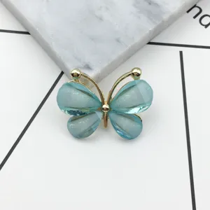 Blue crystal butterfly alloy DIY charm for phone case decoration and hair accessories parts.