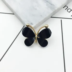Black crystal butterfly alloy accessory for DIY phone case decoration and hair accessories.