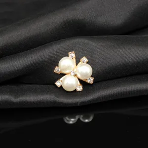 Gold alloy faux pearl rhinestone DIY flower accessory for garment decoration and crafts.