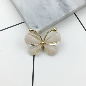 Gold alloy crystal butterfly DIY phone case charm and hair accessory fine detail view