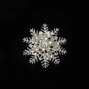 Rhinestone snowflake charm detail showing intricate crystal facets and sparkling alloy base structure.